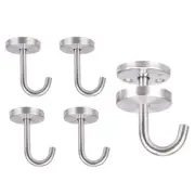 5 Pcs Stainless Steel Ceiling Hook Round Base Top Mount Overhead Wall Hook1176