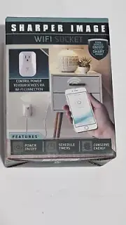 NEW Sharper Image WiFi Socket Outlet Smart Wireless Smartphone iPhone Android/71
