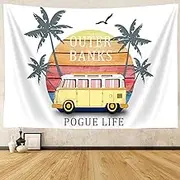 JAWO Outer Banks North Carolina Tapestry for College, Outer Banks Poster Retro Flags for Room Outer Banks Merch Vintage Art Wall Tapestries Hanging for College Dorm Room Home Decor Room Flags 71X60