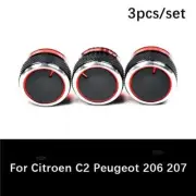 Panel Turning Switch Knob Buttons For Peugeot 206 3Pcs Heater A/C Control Knob (for: Peugeot)
