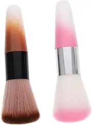 SAFIGLE 2Pcs Nail Dust Brush Makeup Loose Powder Brush for Nail Cleaning Durable Material for Dust Removal Blush Application Portable Comfortable Grip