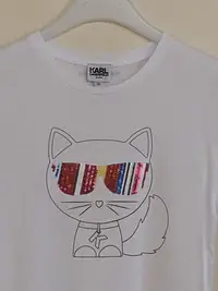 在飛比找Yahoo!奇摩拍賣優惠-全新 Karl Lagerfeld cat print  T