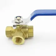 Valve,Ball Valve, 1pcs BSP Female Thread Full Port T-Port Three Way Brass Ball Valve Connector Adapter,1/4" 3/8" 1/2" 3/4" 1"(3/4")