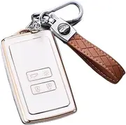 ontto Car Key fob Cover fit for Renault Arkana Megane Espace Scenic Laguna koleos Clio Master Bus Zoe Key case TPU Key Holder Keyring Key Shell Keychain Protective Accessories Beige