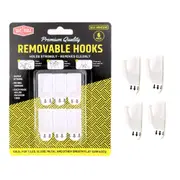 30 x White Removable Hooks Self Adhesive Clip Wall Hangers Utility Maximum 1.5kg