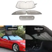 4PCS Car Window Sunshade Visors Full Set UV Block Cover For Corvette C6 2005-13