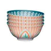 4x Mikasa Does it All Dining Tableware Glazed Bowl 15.7cm - Mixed Folk