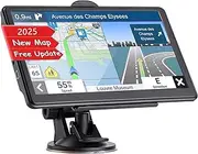 GPS Navigator for Car Truck RV, 7 Inch Touch Screen, Latest 2025 Maps for Car GPS, Support Voice Turn-by-Turn Guidance, Speed and Red Light Warning, Custom Truck Routing
