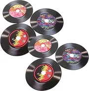 QUMIIRITY 9pcs Vintage Vinyl Record Wall Decor Retro Style Disc Hanging Decoration for Home Bar Ktv Cafe for Parties and Events