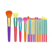 Catzon 15 Pcs Rainbow Makeup Brushes Set Eye shadows Blush Foundation Brush