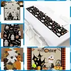 Linen Table Runner Ghost Pumpkin Bat Placemat Tablecloth Dining Table