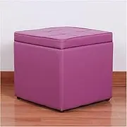 Pu Ottomans with Wooden Frame High-Resilience Foam Foot Rest Ottoman Sturdy Small Ottoman Dorm Square Vanity Stool