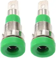 2Pcs Banana Socket Jack, 4mm Banana Plug Speaker Plug Banana Coupling Post Connector Panel Mounting for Audio Studios, Broadcasting Stations (Green)