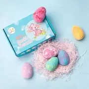 Bubble Bath Bombs 6PCS Blue Surprise Toys Inside Natural Organic Princess Easter Egg Relaxation Spa Valentines Christmas Birthday Gift