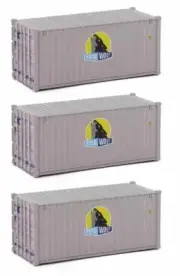 Royal Wolf HO Scale 1:87 20ft Shipping Container 3 Pack Evemodel