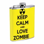 Funny Zombie D1 8oz Stainless Steel Hip Flask