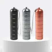 7Day Stainless Steel Pill Box Dispenser Medicine Medication Organiser Week Case