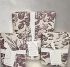 New Pottery Barn Sorrel Toile King/Cal King Duvet Cover & 2 King Shams in Plum