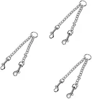 Kisangel 3pcs Dog Traction Strap Pet Supplies Double Head Pet Leash Stainless Steel Chain Accessory