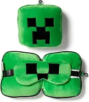 [Puckator] Relaxeazzz CUSH306 Minecraft Creeper Shaped Plush Travel Pillow & Eye Mask