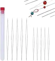 10 Pieces Big Eye Beading Needles Easy Threading Tool for Bracelet Jewelry Making Seed Beads DIY with Storage Bottle