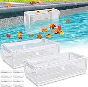 Haldane Pool Skimmer Screen Skimmer Guard for Above-Ground/In-Ground Pool, Entire Surround Pool Skimmer Blocker, 360°Shield Leaf and Debris Reusable Pool Skimmer Shield,Fit Over All Skimmer Openings
