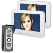 7" TFT Video Door Phone Doorbell Intercom System With 2 Monitor HD 700TVL Camera
