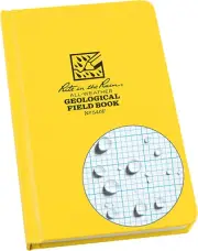Weatherproof Hard Cover Notebook, 4.75" X 7.5", Yellow Cover, Geological Pattern