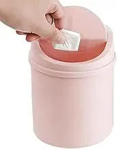 Small Trash Can with Lid, Desktop Paper Bin, Small Desktop Trash Can, Small Bin, Desktop Trash Bin, Desktop Rubbish Can, Small Paper Basket for Car Interior, Kitchen, Bedroom, Bathroom (Pink)