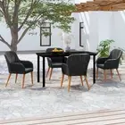 5 Piece Garden Dining Set with Cushions Outdoor Furniture Patio Table Chai 99507