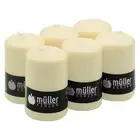 Müller Unscented Pillar Candles - Set of 6 Ivory Candles in Bulk - 2.68 x 4.3...
