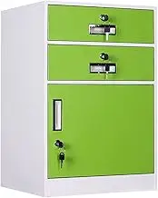 KJLY Office Cabinets Storage File Boxes 2 Layers File Cabinets with Lock Drawer Type Cabinets Thickened Iron Sheet Storage Vertical Files Racks Shelves (Color : F)