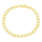 10K Yellow Gold 5.5mm Mens Cuban Link Curb Chain Bracelet Italian Made 9"