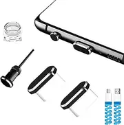USB C Anti Dust Cover Assorted Colors, Type C Port Plug Dirt Caps Protectors Phone Charms Compatible with Samsung Galaxy S20 Note 20 OnePlus 8 Pro MacBook Laptop Android Devices, 2 PACK,