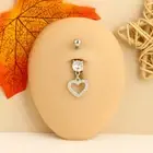 1Pc Long Dangle Belly Button Rings Stainless Steel Crystal Navel Rings Belly Pie