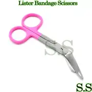 Lister Bandage Scissors 4.5" Color Handle (Pink) Surgical Medical Instruments