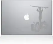The Decal Guru Surfer Guy Decal Vinyl Sticker, 13" MacBook Pro - Silver