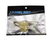 Luminous Fishing Lures Soft Artificial Shrimp Bait With Hook Fishing Accessory (Black+Yellow)