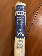 RAND MCNALLY WORLD MAP VTG 50x32” Markable Washable Cosmopolitan Series