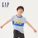 GAP 男童裝 LOGO棉質舒適圓領短袖T恤-淺藍色(539649)