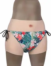[WHG] Silicone Vagina Panties Fake Pussy Hiding Gaff Thong Butt Padded Push Boxer Briefs for Crossdressing Apparel Male to Female