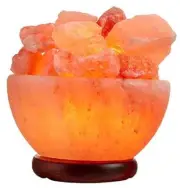 Himalayan Salt Lamp Bowl with Natural Crystal Chunks, Dimmer Cord and Classic