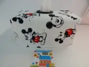 Mickey Mouse Tissue Box Cover Black and White With Circle Opening