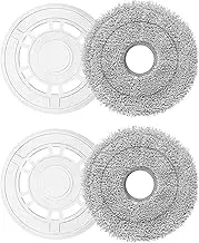Mop Cloths with Replacement Bracket, Mop Plates for Ecovacs Deebot N30 PRO/N30 OMNI/N30 PRO OMNI/T30 Pro Omni/T30 Omni/T30S/T30S Combo Robot Vacuum Cleaner Replacement Parts, Mop Pad Floor Cleaning