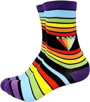 [Adalore] Men's Fun Pride Crew Socks Funny Casual Socks Pack, Colorful Striped Cotton Novelty Socks Fashion Gifts