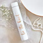 Tie The Knot Flask Bottle in White | Insulated Stainless Steel Wedding Gift Flas