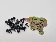 12 VTG Zims 6mm Black Half Round Plastic Safety Eyes Noses Amigurumi Craft Doll