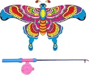 Dragon Flight Toy for Children, Stunt Kite Handheld Device, Dynamic Flight, Easy to Fly with 70 cm Fishing Rod, 50 m Kite Line, for Beach, Family, Outdoor, Camping