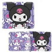 New Kuromi Style A HELLO KITTY BiFold Wallet Standard Size Credit Card Billfold