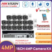 Hikvision 16CH Dual Light CCTV System Kit Full Color 4MP Panoramic IR IP Camera